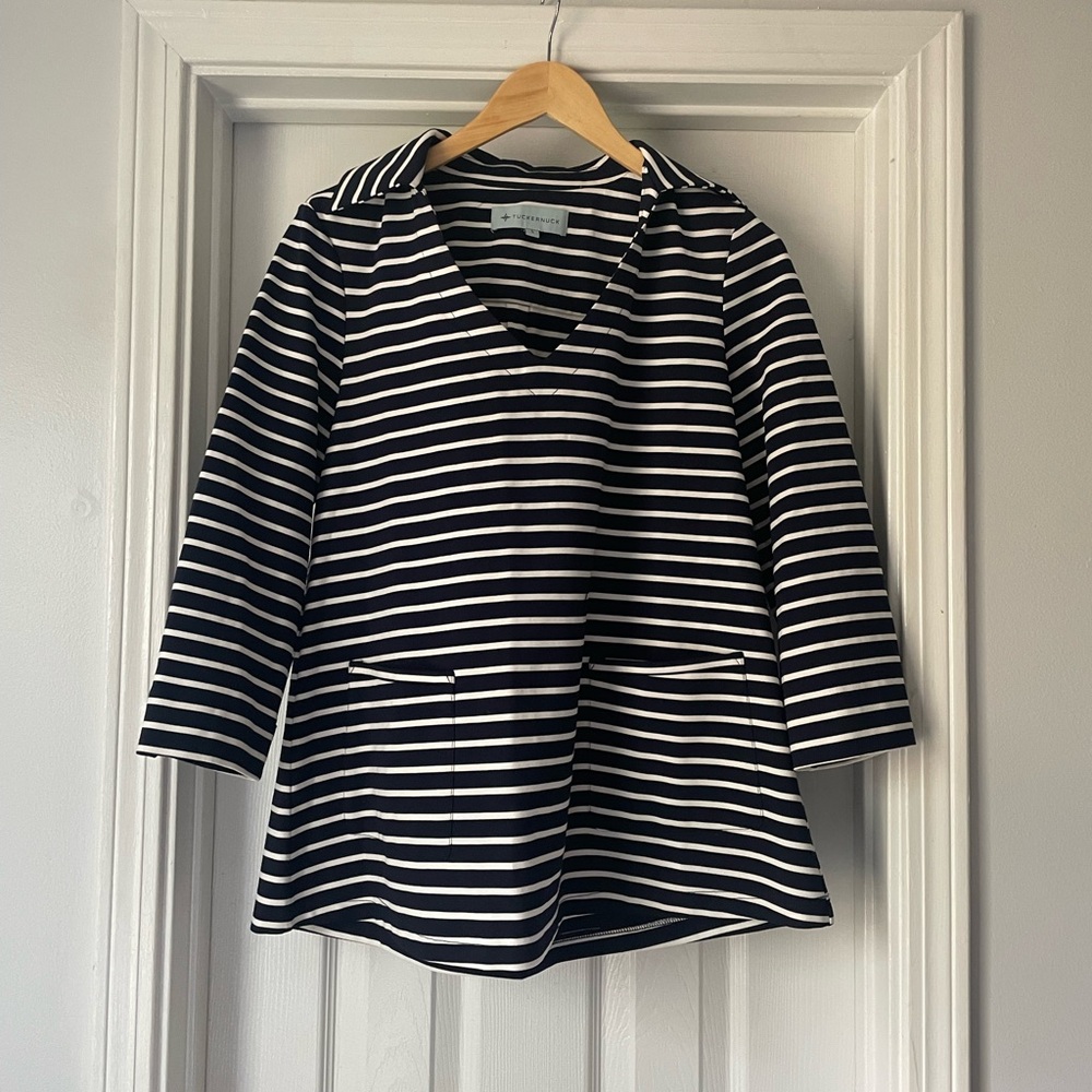 Tuckernuck Navy and White Top